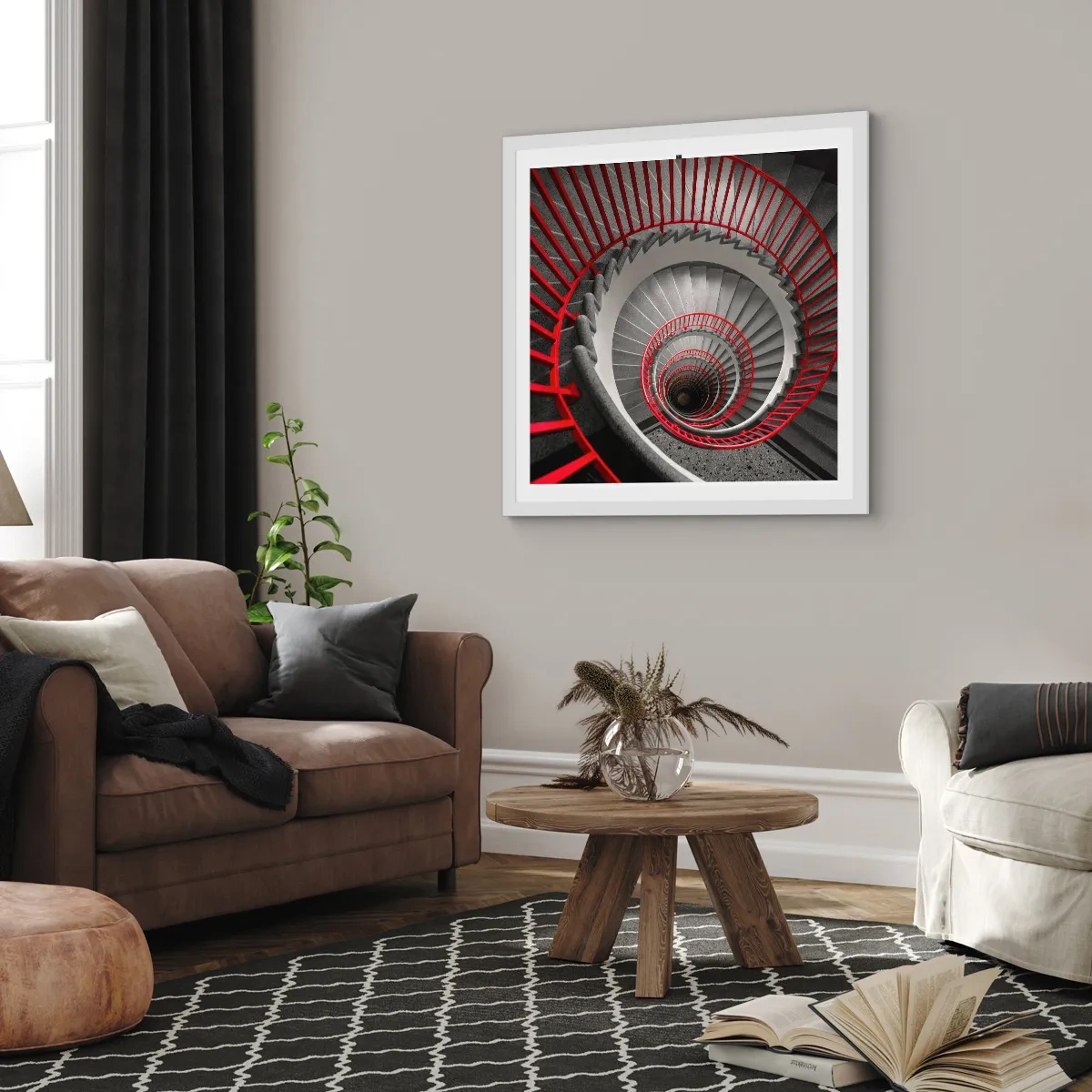 Plakat i hvid ramme - Arkitektoniske lege - 60x60 cm
