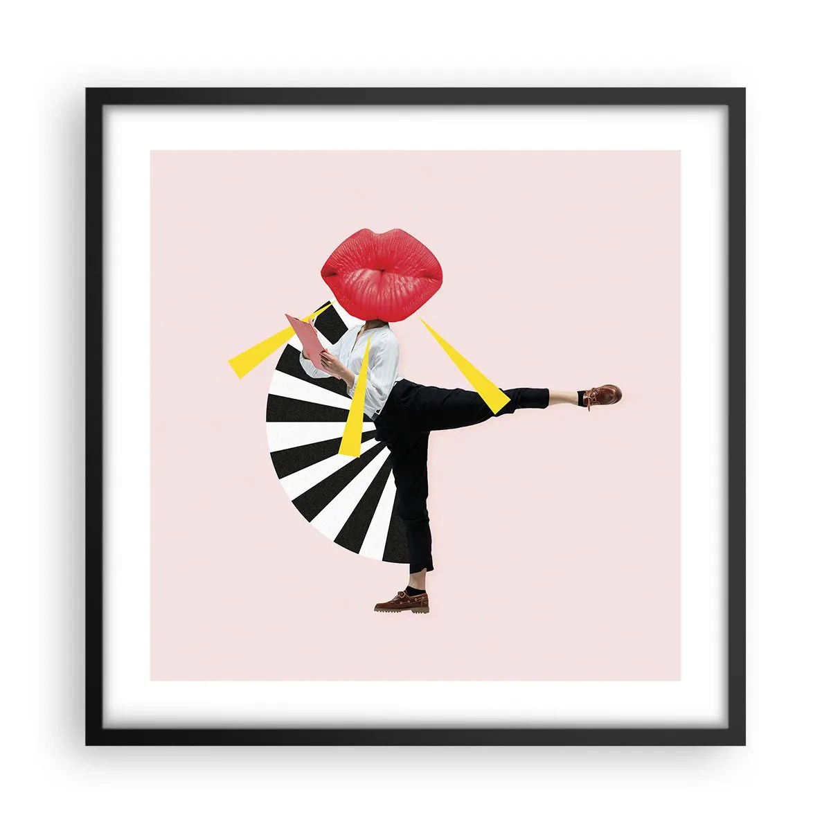 Plakat i sort ramme - Surrealistisk popkunst - 50x50 cm