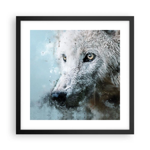 Plakat i sort ramme - Mød ulvesjælen - 40x40 cm