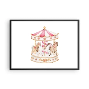 Plakat i sort ramme - Barndommens søde verden - 70x50 cm