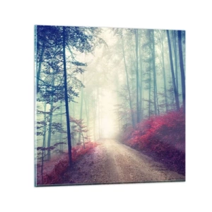 Billede på glas - Hvor er det godt at stå op ved daggry - 70x70 cm