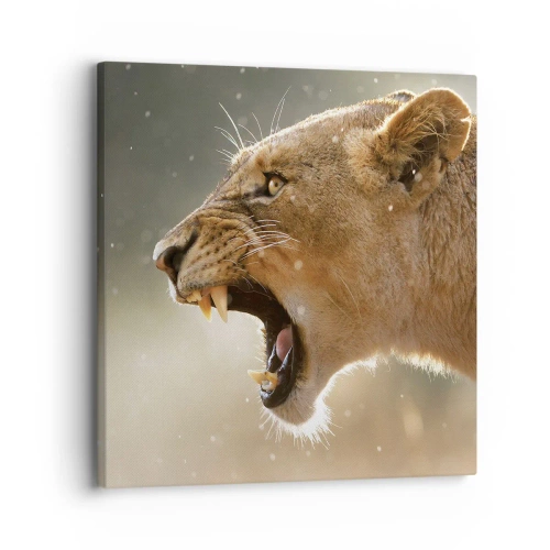 Lærredstryk - Billede på lærred - Prøv ikke at lytte - 30x30 cm