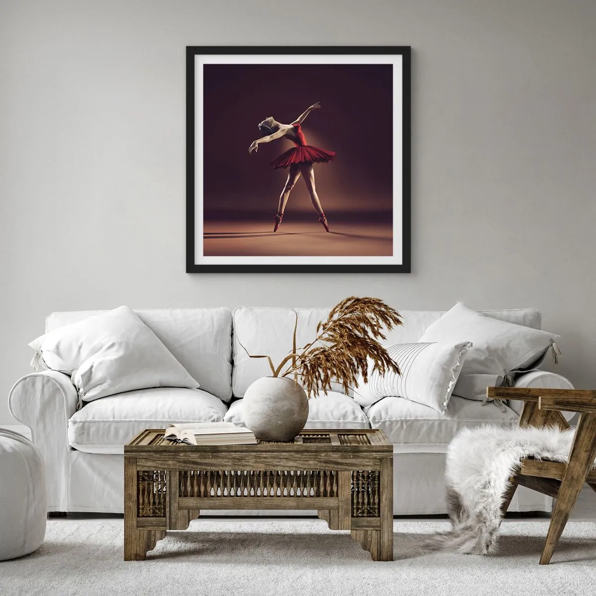 Plakat i sort ramme - Prima ballerina - 60x60 cm