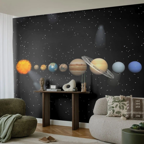 Fototapet Selvklæbende Deluxe Sticker - Og planeterne er ved at blive skøre, ved at blive skøre.... - Rum og astronomi, Solsystem, Planeter - 150x105 cm