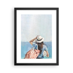 Plakat i sort ramme - Velkommen på ferie - 30x40 cm