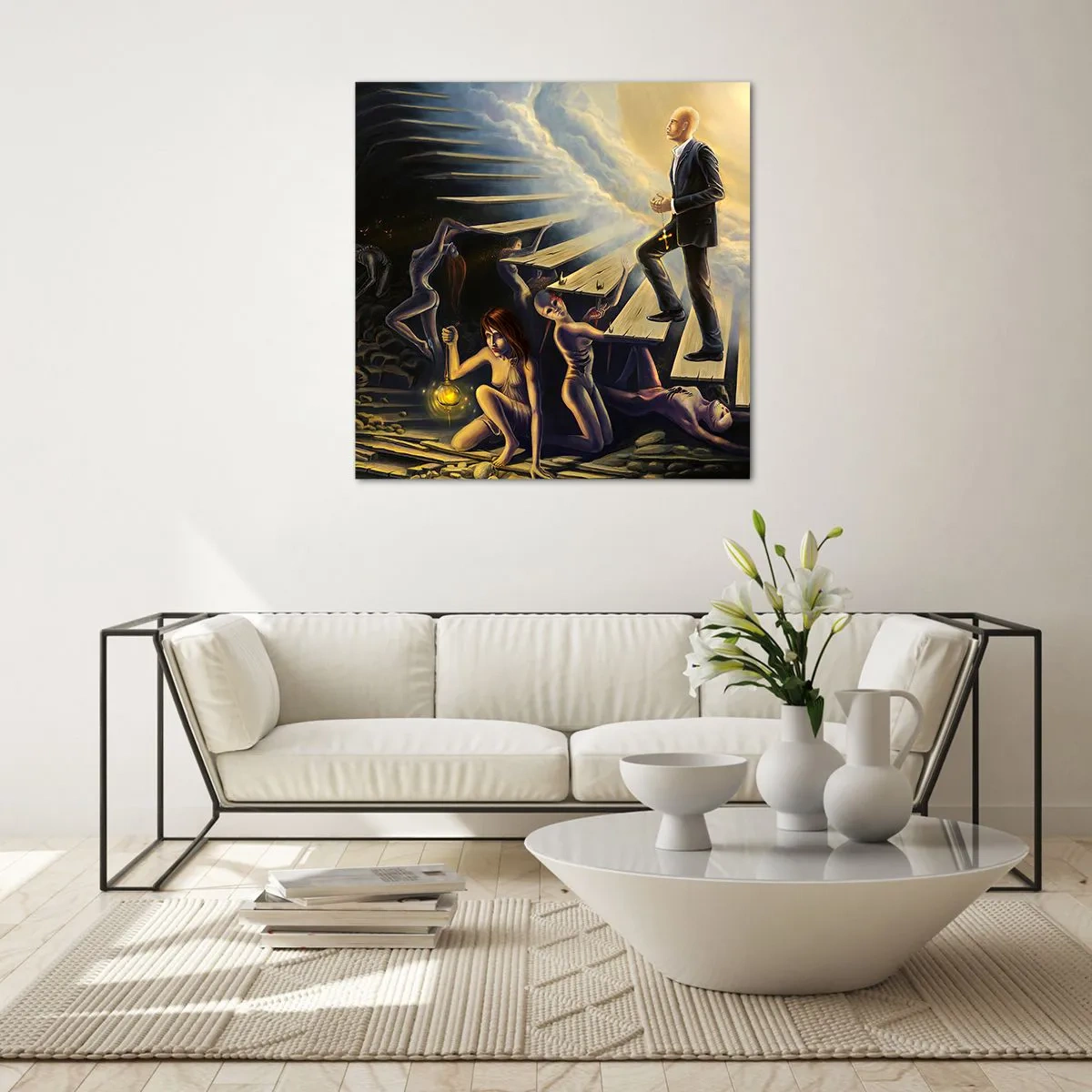 Billede på glas - En dantesk rejse mod lyset - 60x60 cm