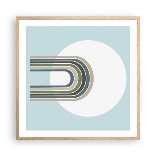 Plakat i ramme af lyst egetræ - Uimodståelig tiltrækningskraft - 60x60 cm