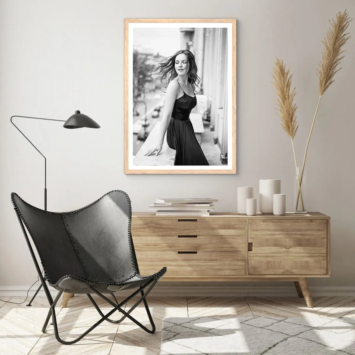 Plakat i ramme af lyst egetræ - Bestemt en pariser - 70x100 cm