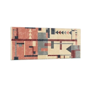 Billede på glas - Kombination af vertikaler og niveauer - 100x40 cm