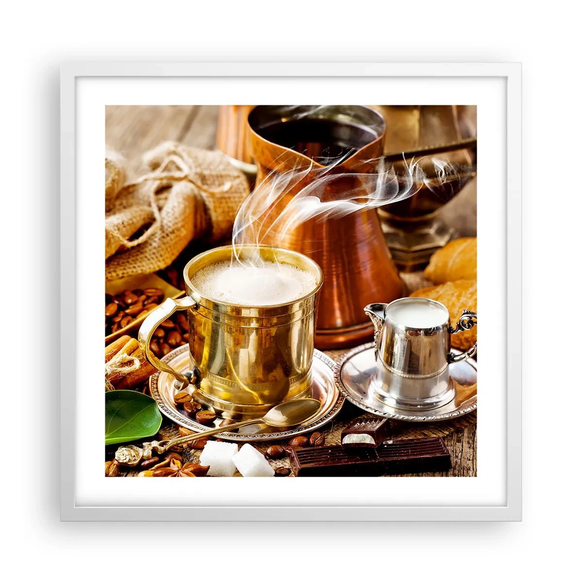 Plakat i hvid ramme - Hav en dejlig dag! - 50x50 cm