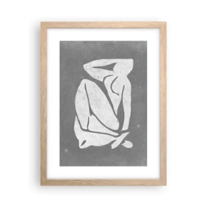 Plakat i ramme af lyst egetræ - I drømmerier - 30x40 cm