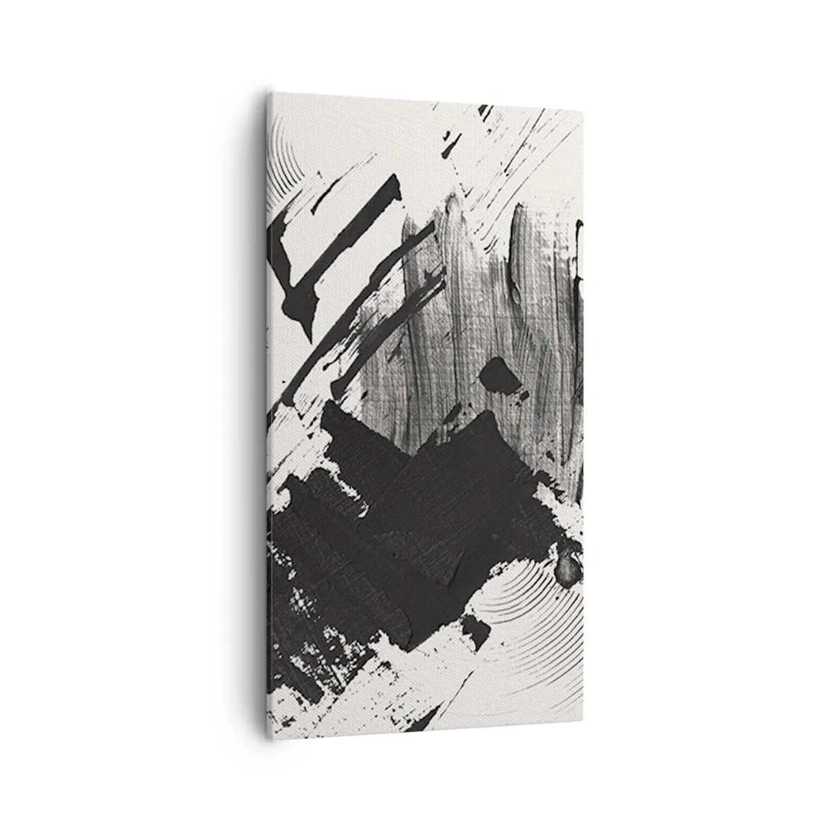 Lærredstryk - Billede på lærred - Abstraktion - det sortes udtryk - 55x100 cm