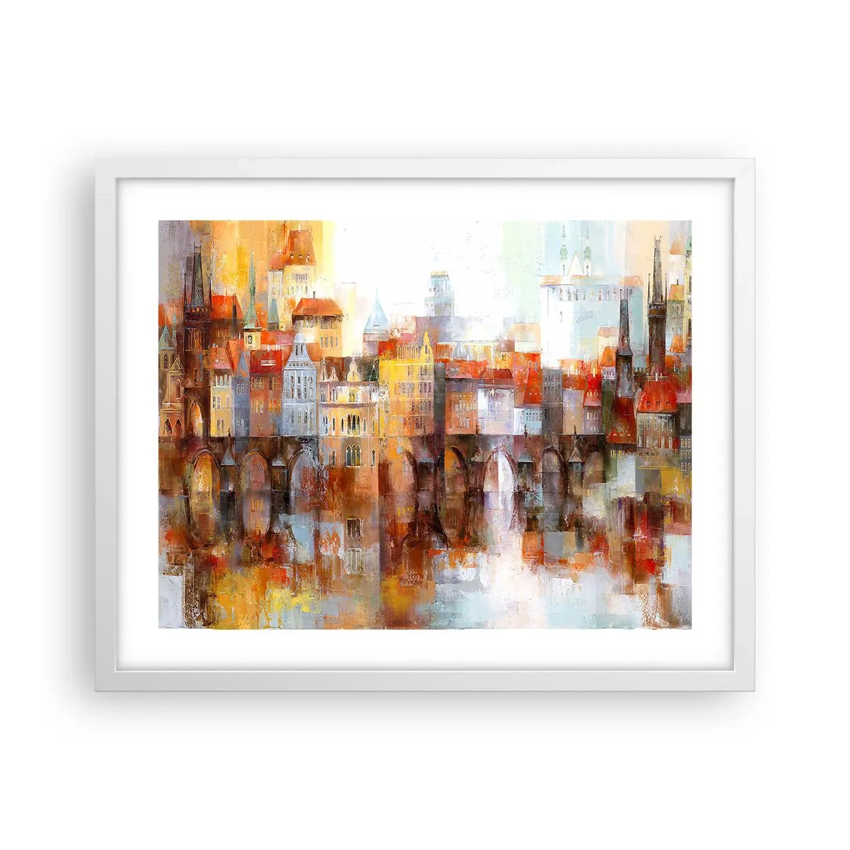 Plakat i hvid ramme - Under broen også smuk - 50x40 cm