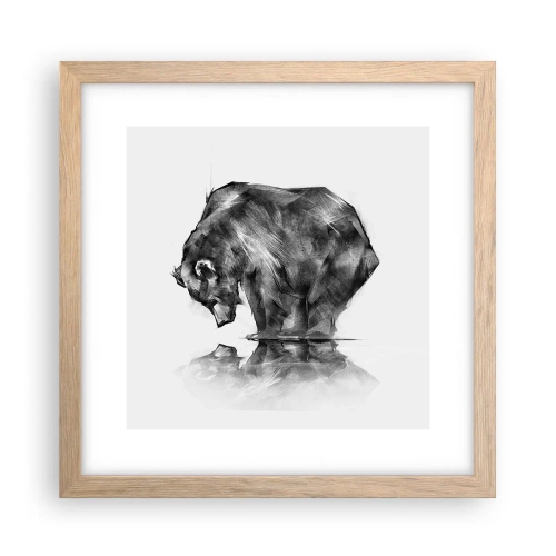 Plakat i ramme af lyst egetræ - Dejligt at se nogen tæt på - 30x30 cm