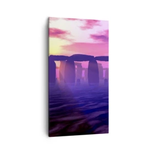 Lærredstryk - Billede på lærred - Mystik ved daggry i tågen - 45x80 cm
