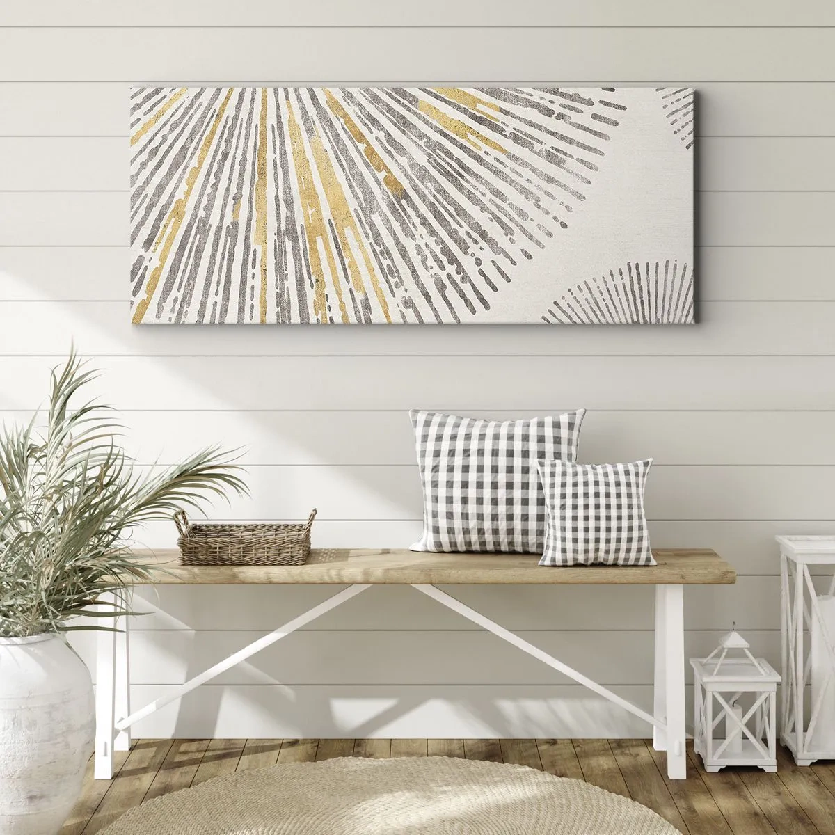 Lærredstryk - Billede på lærred - Skønheden i en rokke - 90x30 cm