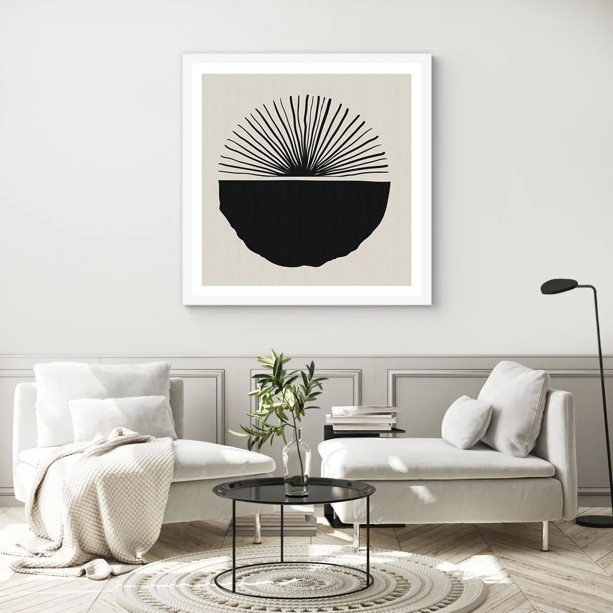 Plakat i hvid ramme - En vifte af muligheder - 30x30 cm