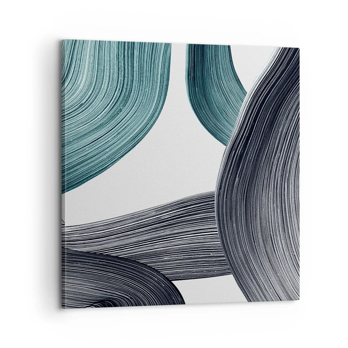 Lærredstryk - Billede på lærred - Smaragdgrønne og sorte stier - 60x60 cm