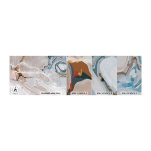 Prøve Fototapet Premium Canvas - Blå slynger sig under det hvide - Abstraktion, Stykke, Moderne mønster - 100x30 cm