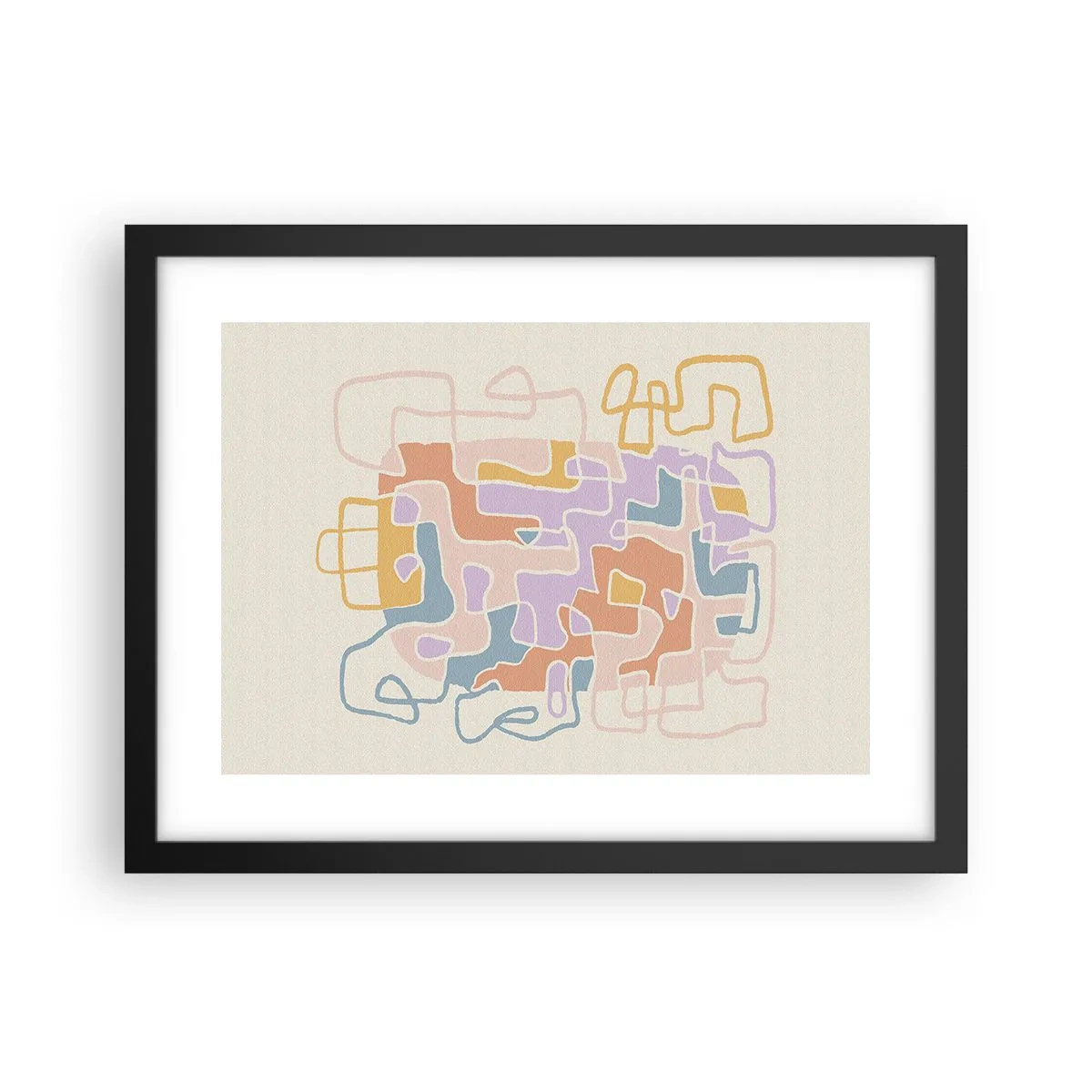 Plakat i sort ramme - Labyrint - et glædeligt eventyr - 40x30 cm