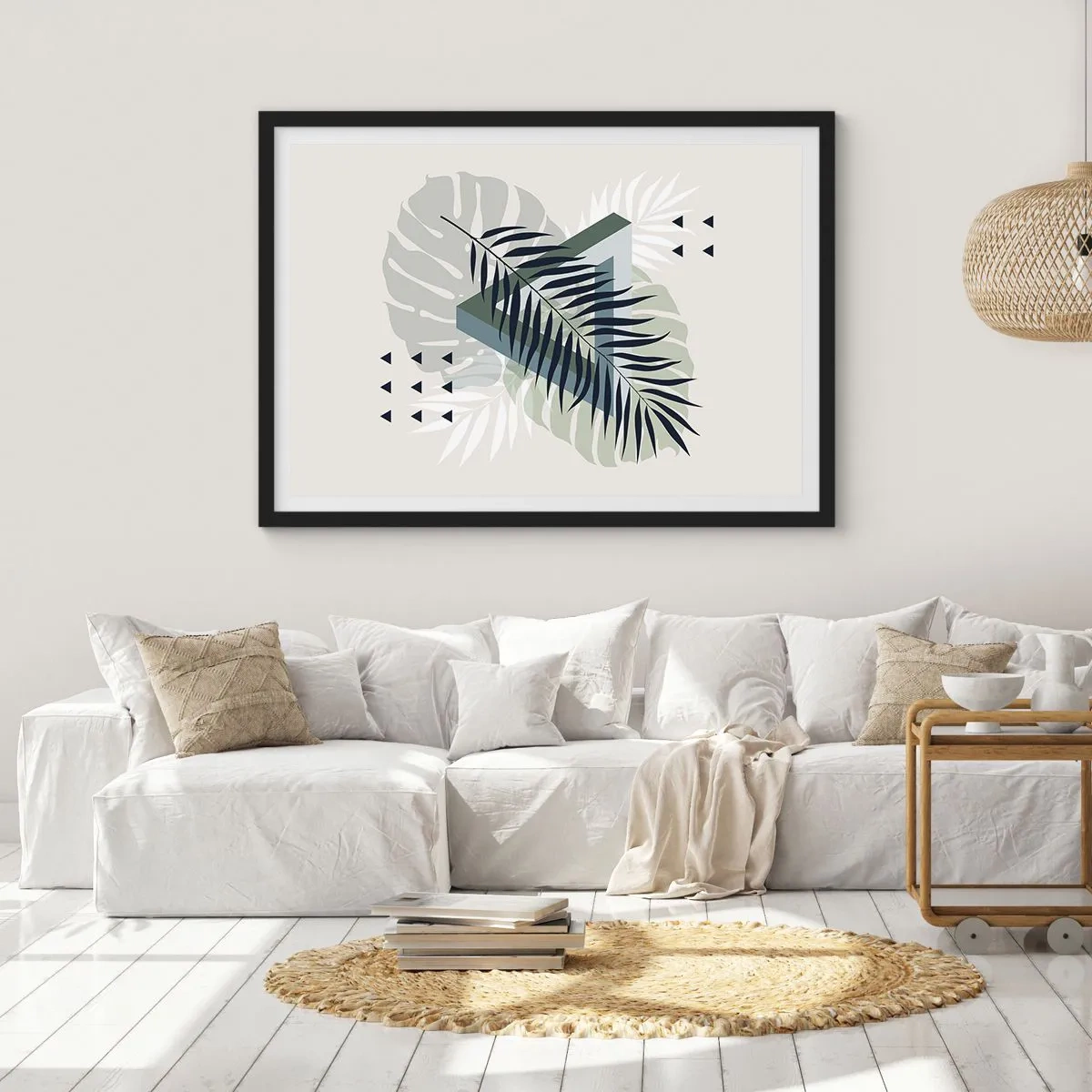 Plakat i sort ramme - Natur og geometri - to ordener? - 70x50 cm