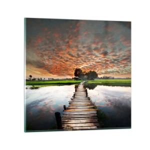 Billede på glas - Spred armene – træk vejret  - 70x70 cm