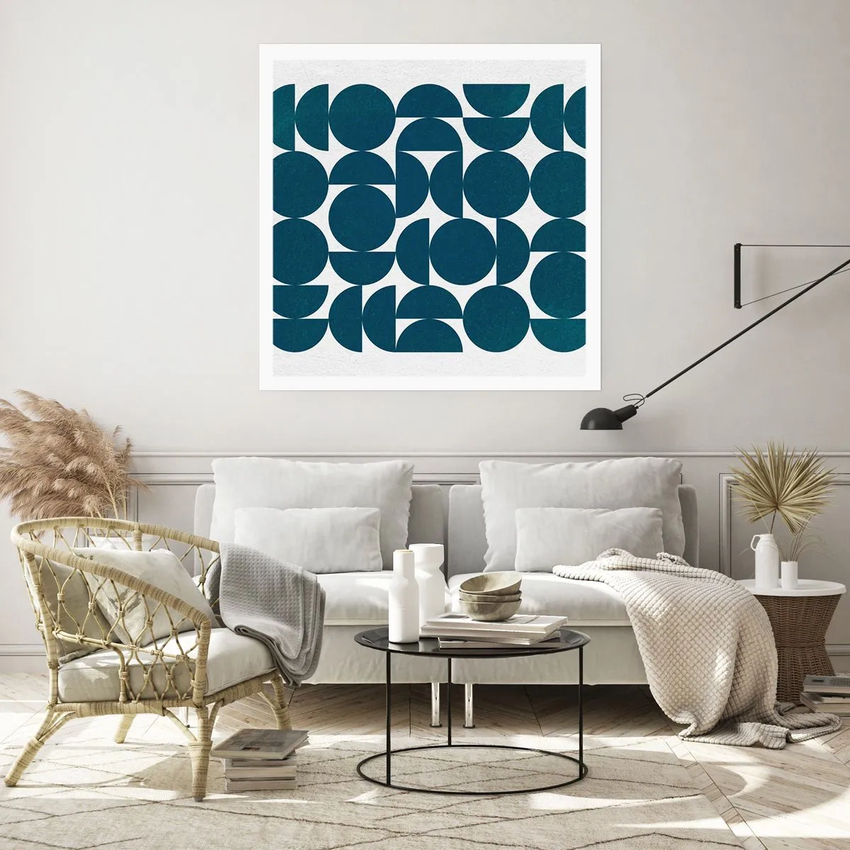 Plakat - Cirkler og halvcirkler - 60x60 cm