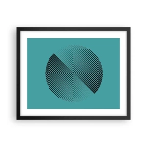 Plakat i sort ramme - Cirklen - en geometrisk variation - 50x40 cm