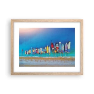 Plakat i ramme af lyst egetræ - Fra et fugleperspektiv - 40x30 cm