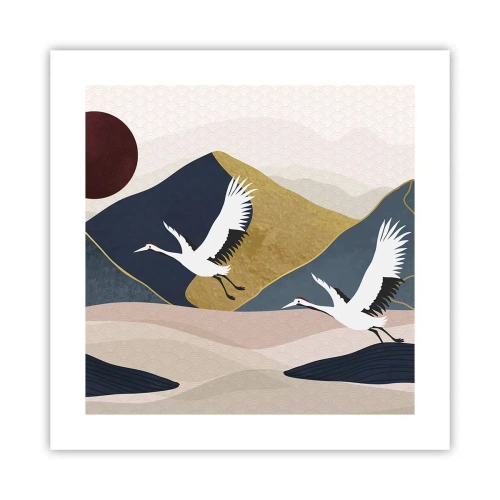 Plakat - Og dagen er igen FLØJET af sted - 40x40 cm