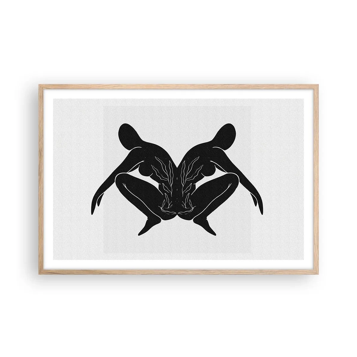 Plakat i ramme af lyst egetræ - En delt sjæl - 91x61 cm