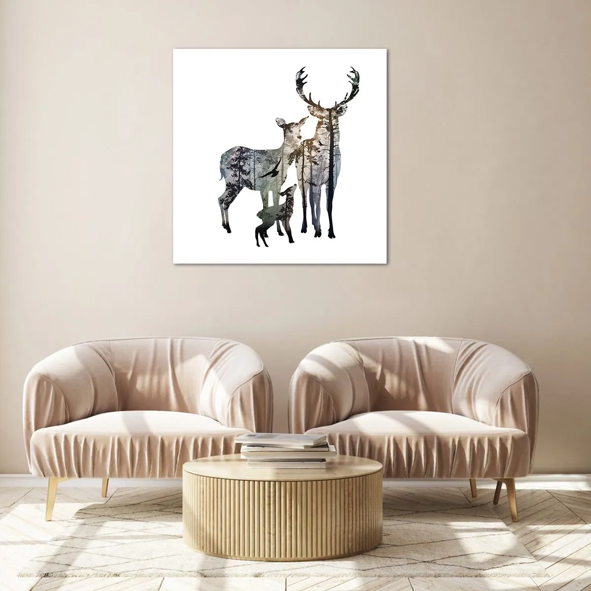 Billede på glas - Familiefoto - 30x30 cm