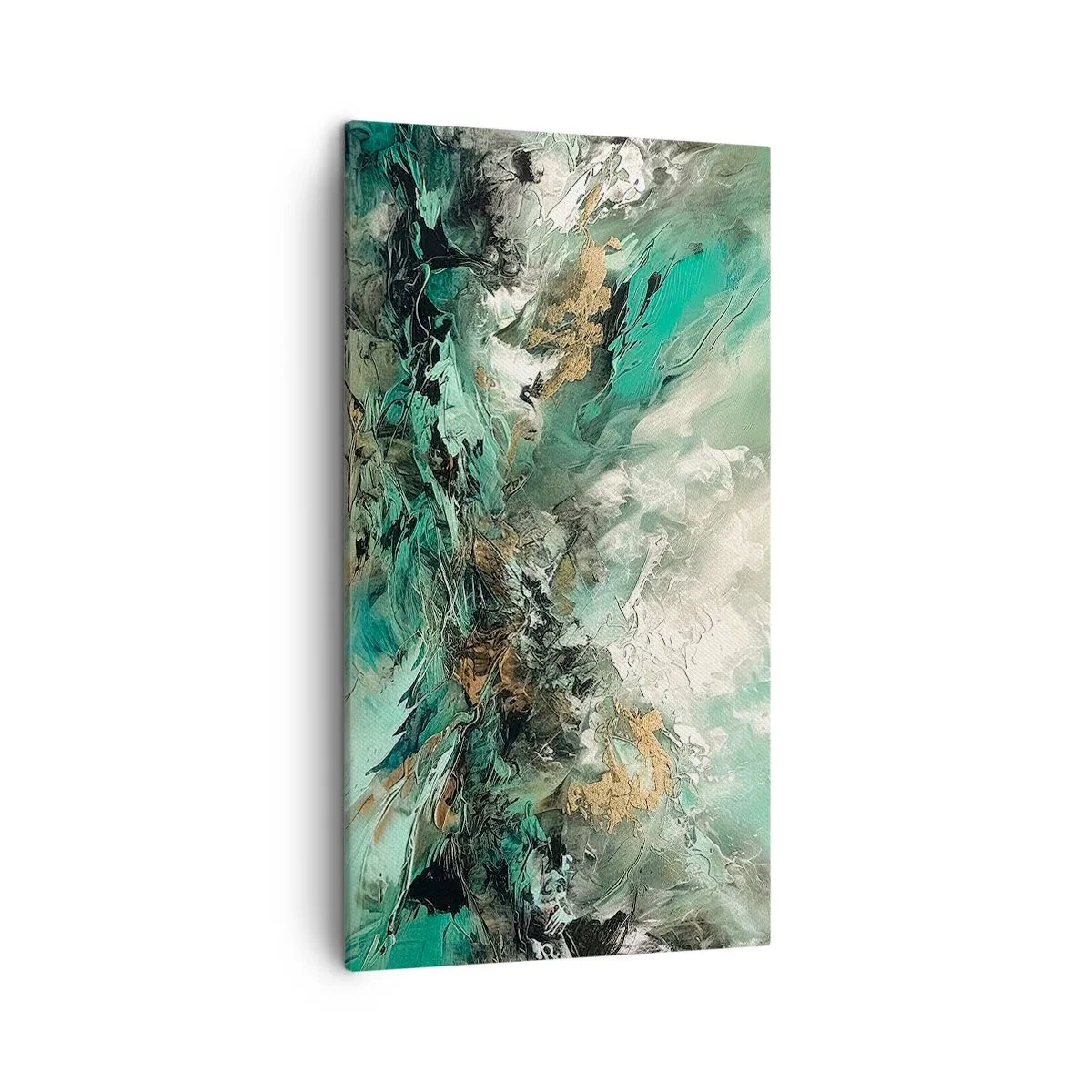 Lærredstryk - Billede på lærred - Smaragdsort byld - 45x80 cm
