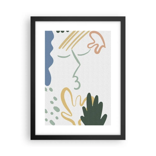 Plakat i sort ramme - Et kys af blomster - 30x40 cm