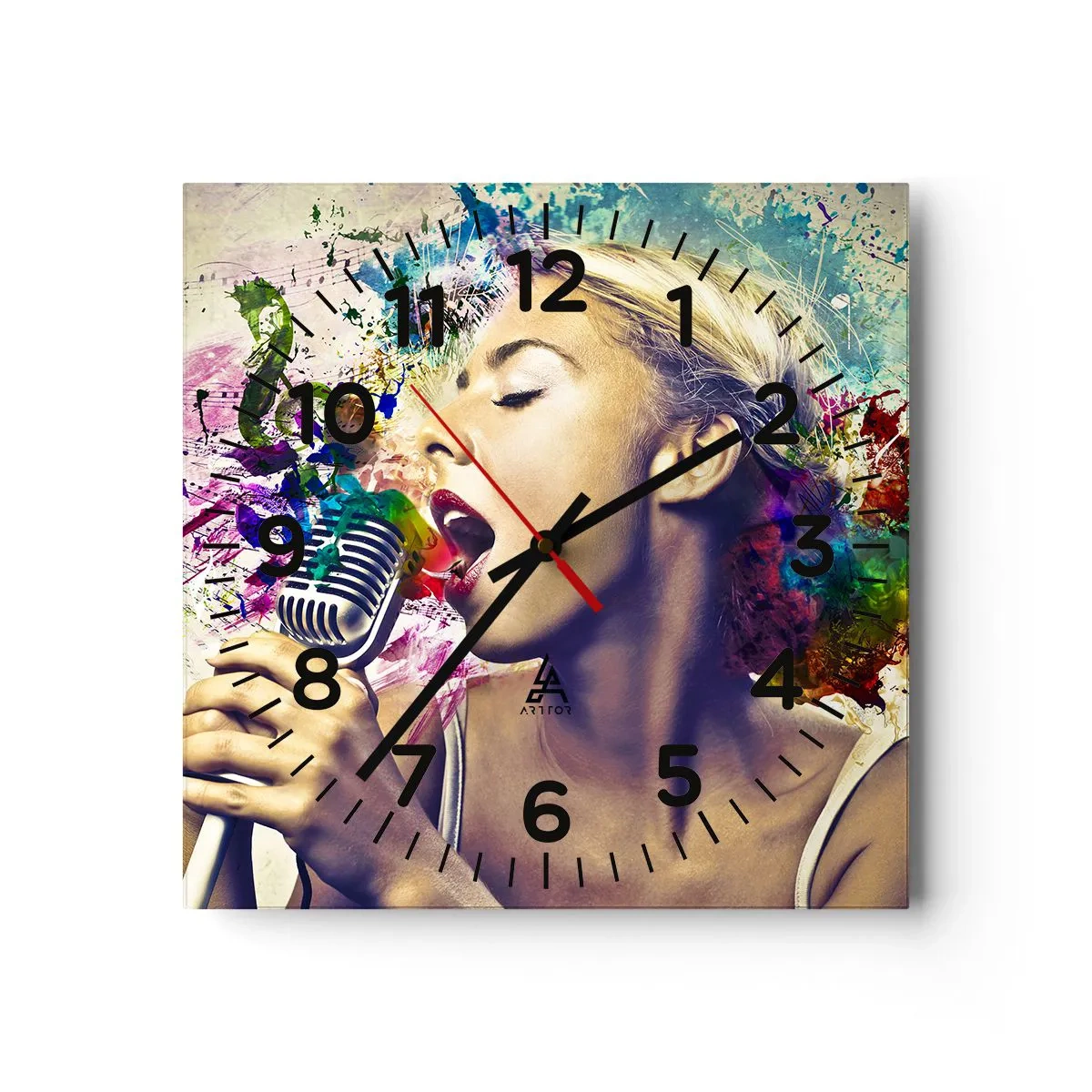 Vægur, Uret - Mal verden med din stemme - 40x40 cm