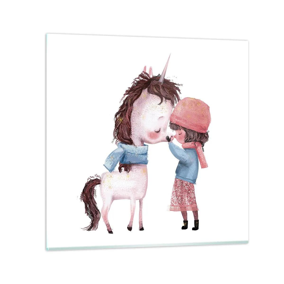 Billede på glas - En vinterhistorie - 60x60 cm