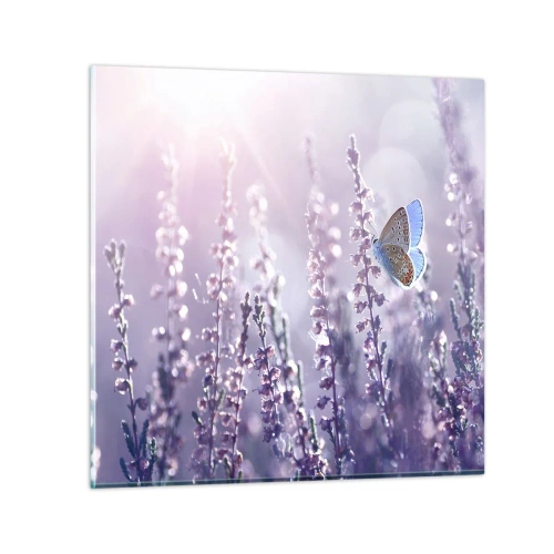 Billede på glas - Sommerfuglekys - 50x50 cm