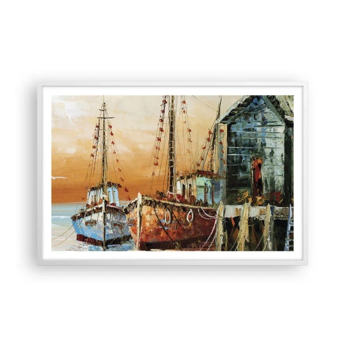 Plakat i hvid ramme - Fredelig tilbagevenden - 91x61 cm