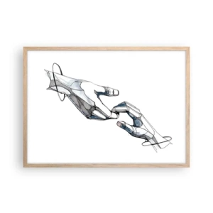 Plakat i ramme af lyst egetræ - En god gestus - 70x50 cm