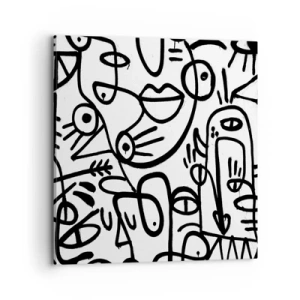 Lærredstryk - Billede på lærred - Ansigter og luftspejlinger - 70x70 cm