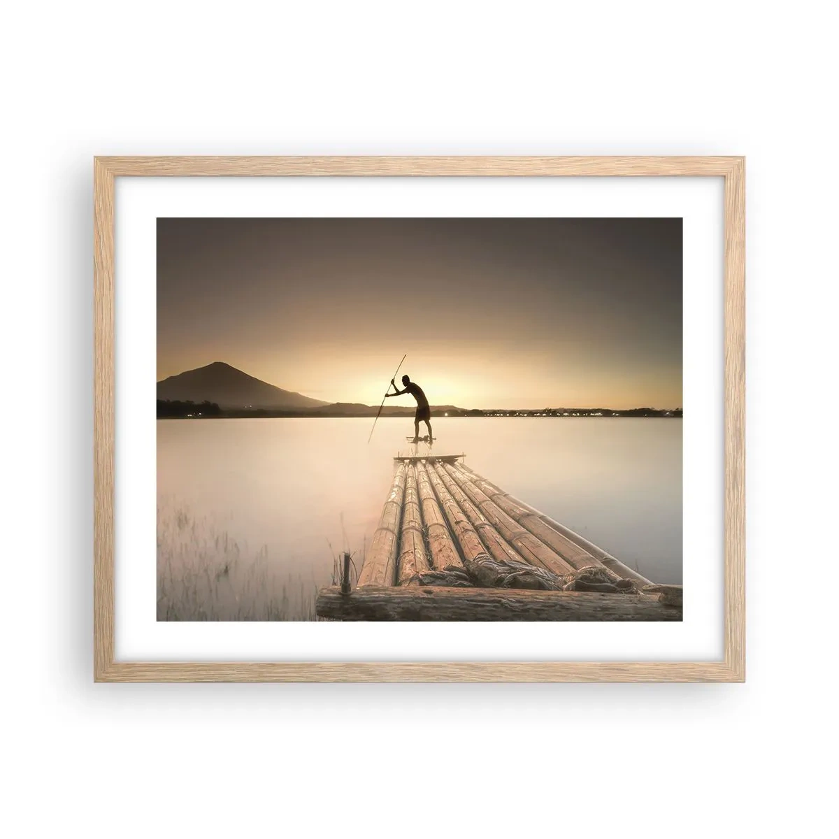 Plakat i ramme af lyst egetræ - Før du hviler - 50x40 cm