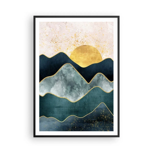 Plakat i sort ramme - Bag de syv bjerge - 70x100 cm