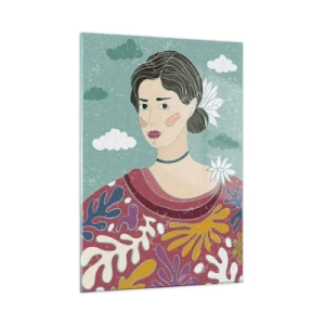 Billede på glas - Med melankoli i dit blik - 50x70 cm