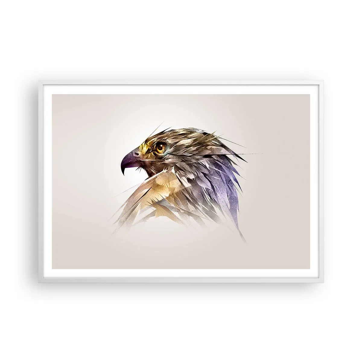 Plakat i hvid ramme - Portræt af en kriger - 100x70 cm