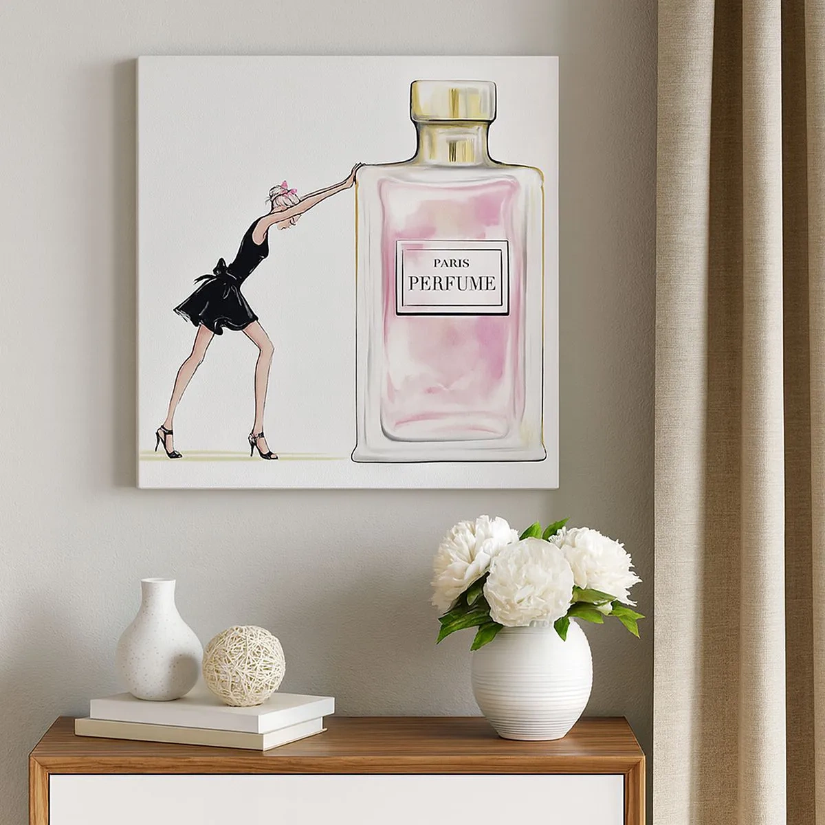 Lærredstryk - Billede på lærred - Essensen af kvindelighed - 30x30 cm