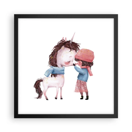 Plakat i sort ramme - En vinterhistorie - 40x40 cm