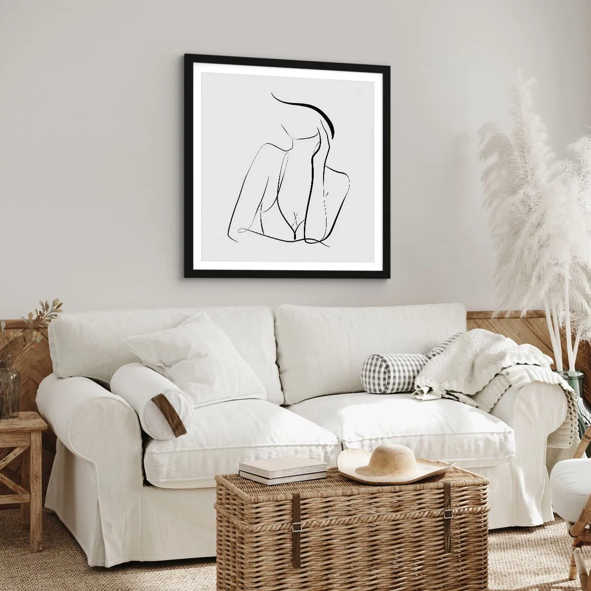 Plakat i sort ramme - På bølgen af en drøm - 30x30 cm