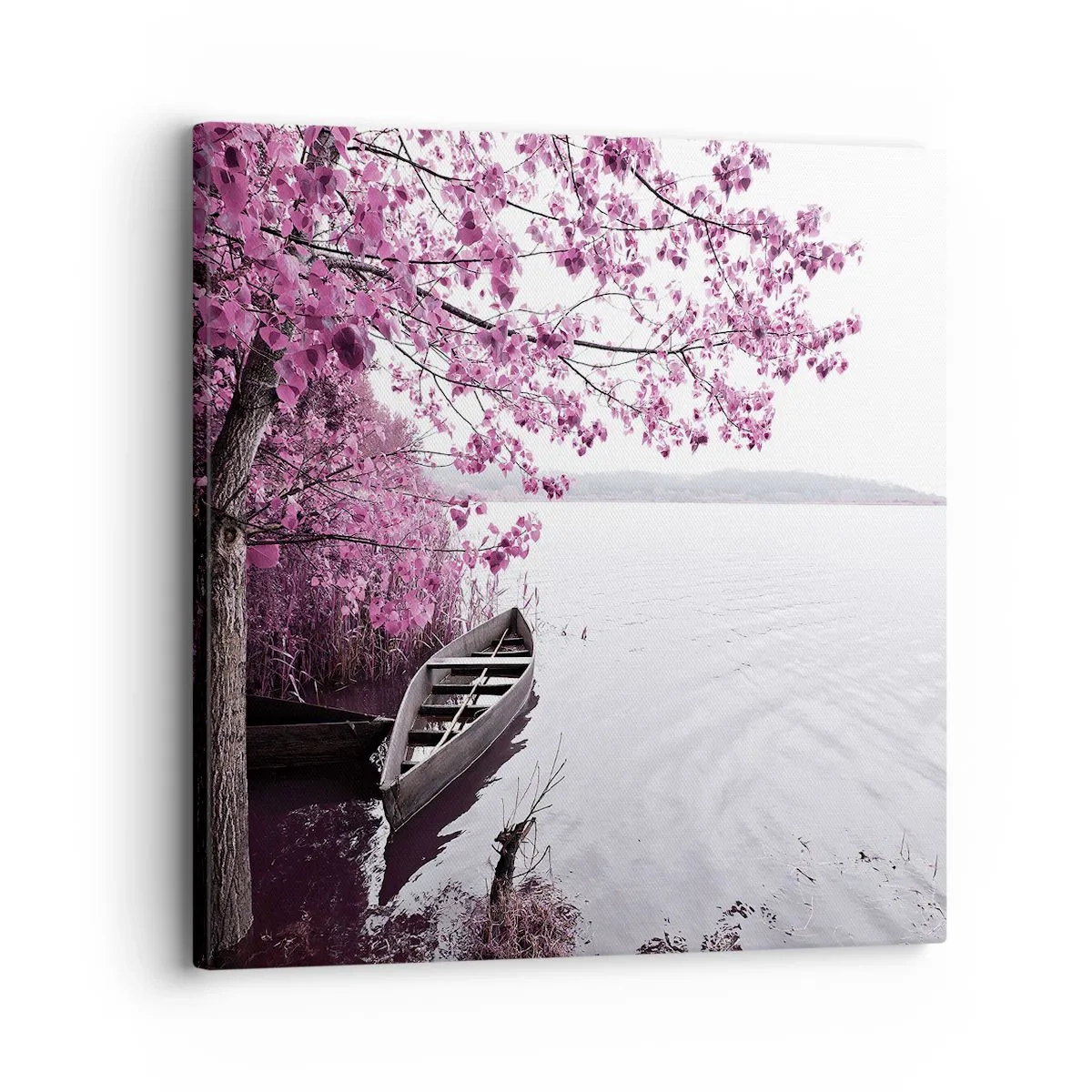 Lærredstryk - Billede på lærred - I lyserød stilhed - 30x30 cm
