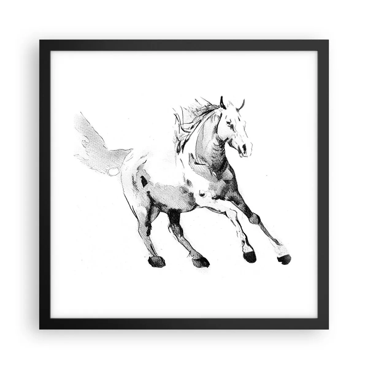 Plakat i sort ramme - Utæmmet sjæl - 40x40 cm