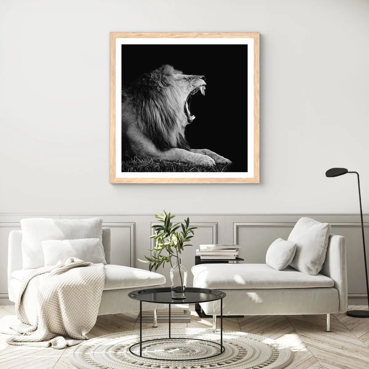 Plakat i ramme af lyst egetræ - Uden tvivl - 50x50 cm